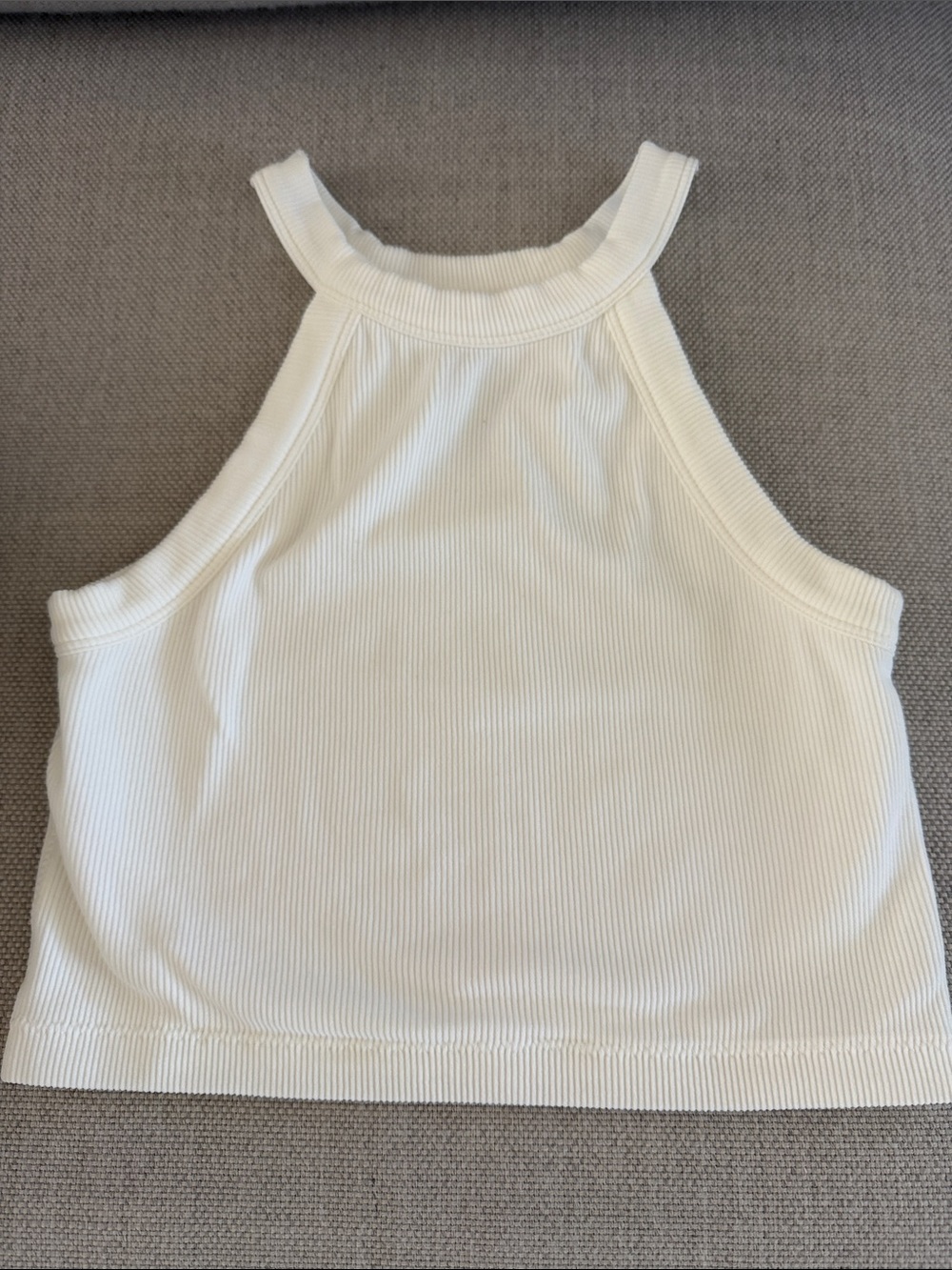 Girls High-Neck Tank Top - White